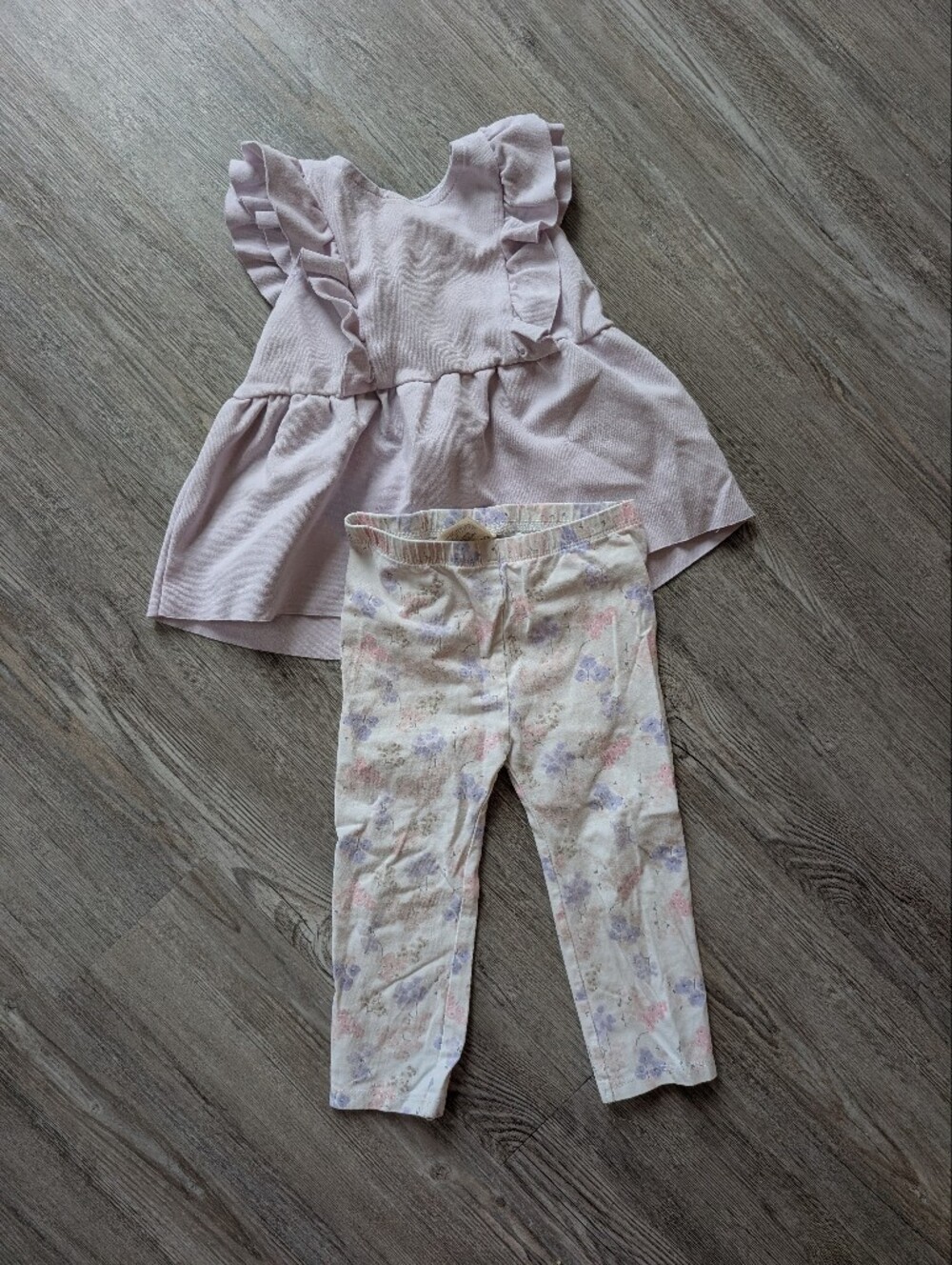 First Impressions Outfit: Pink Ruffle Top with Floral Pants, 24 Mo